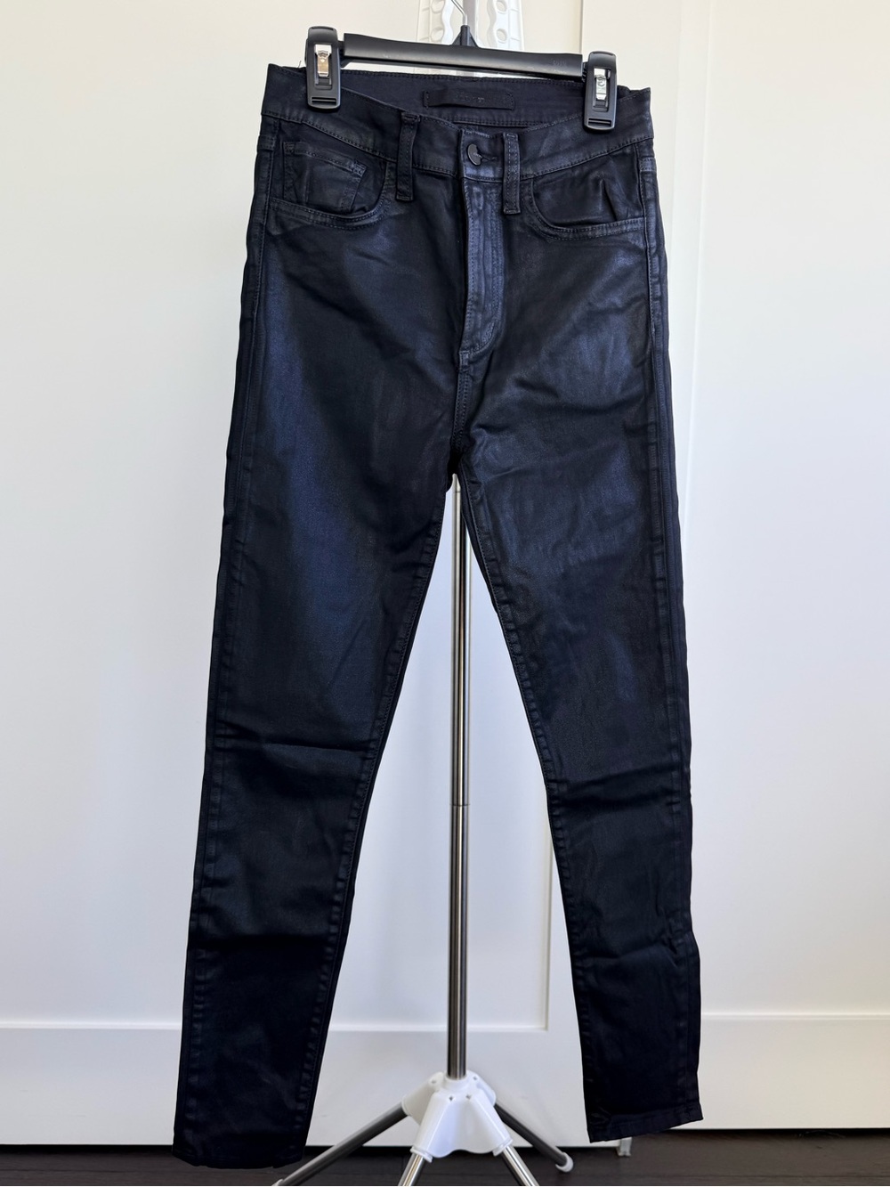 JOE’S Jeans The Charlie High Rise Skinny Ankle Coated Black — Size 25